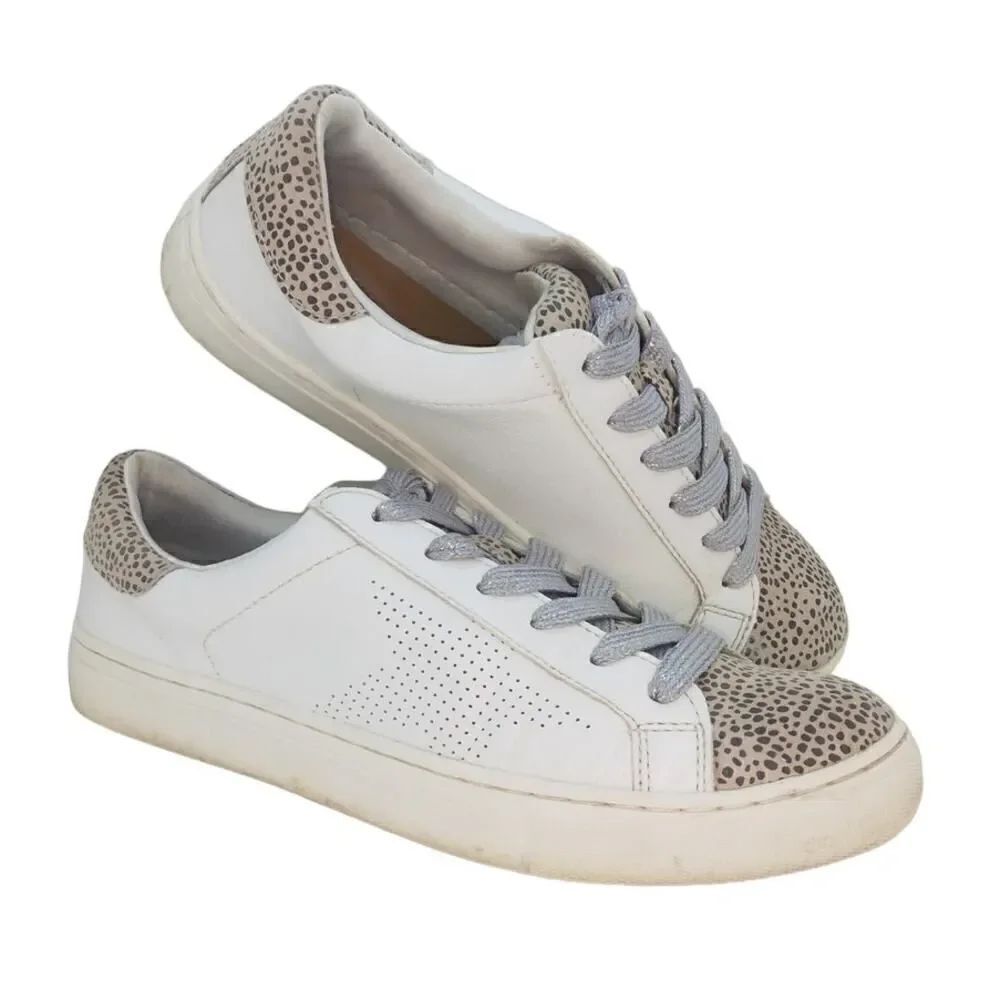 Universal Thread Womens Pre-owned Casual White/Cheetah Sneakers - sz. 8 1/2